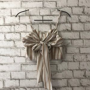 Striped, tie crop top